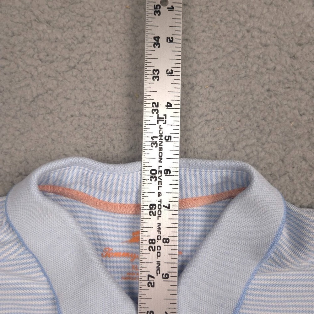 Tommy Bahama Polo Shirt Mens XL Blue White Stripe Supima Cotton Marlin - Picture 6 of 12